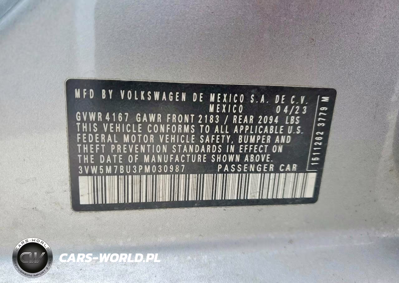 2023 Volkswagen Jetta S VIN:3VW5M7BU3PM030987 - 12