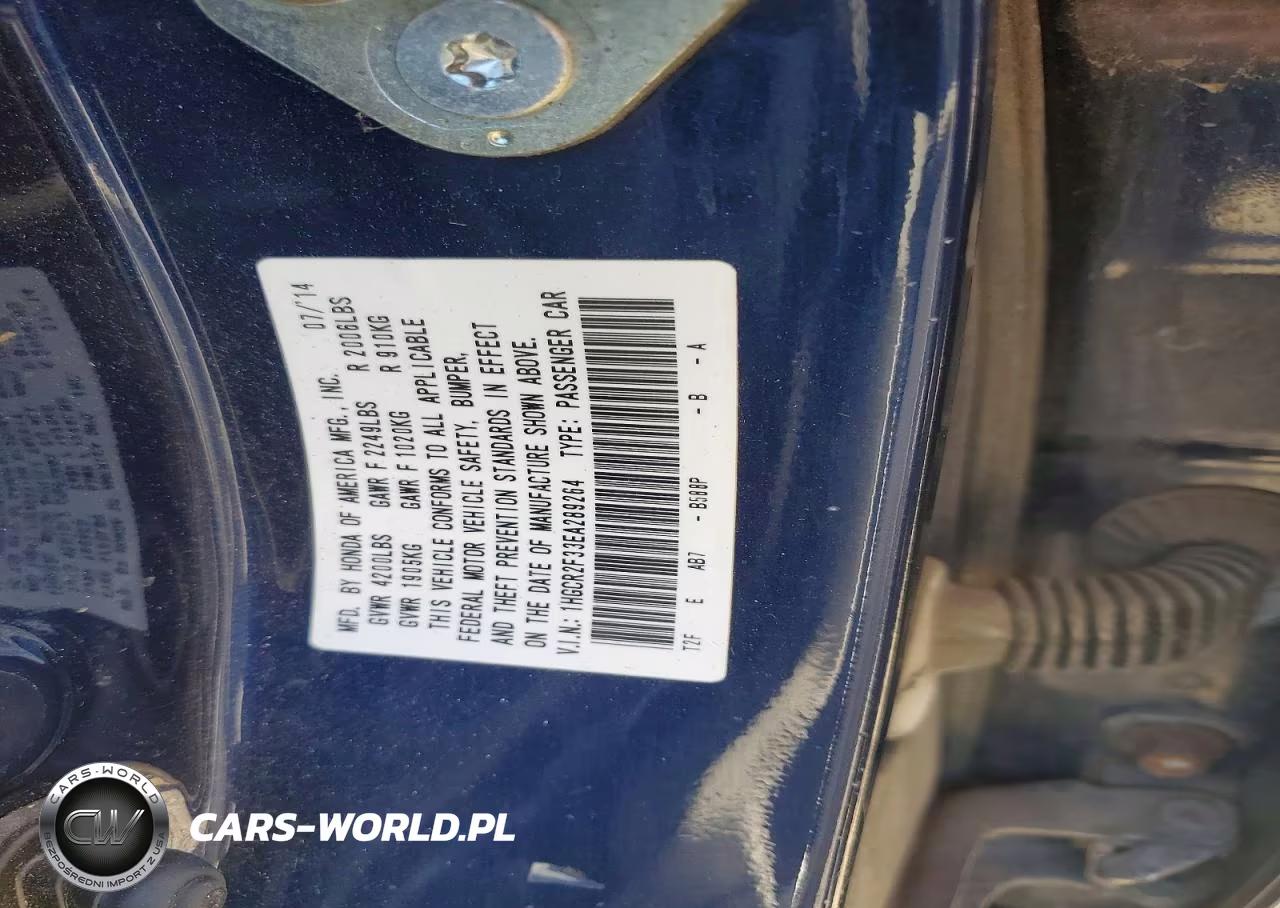 2014 Honda Accord Lx VIN:1HGCR2F33EA289264 - 12