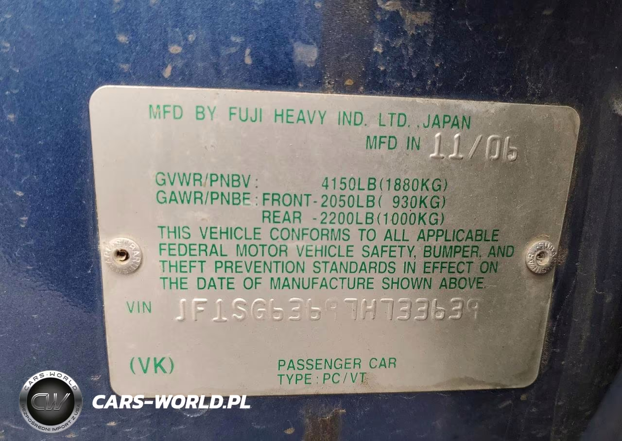 2007 Subaru Forester 2.5X VIN:JF1SG63697H733639 - 13