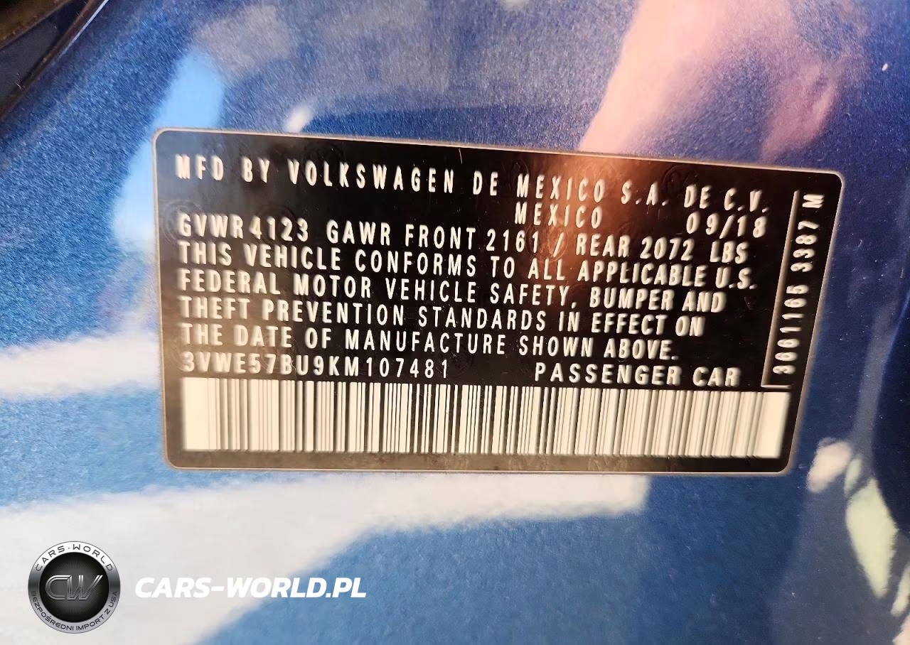 2019 Volkswagen Jetta Sel VIN:3VWE57BU9KM107481 - 12