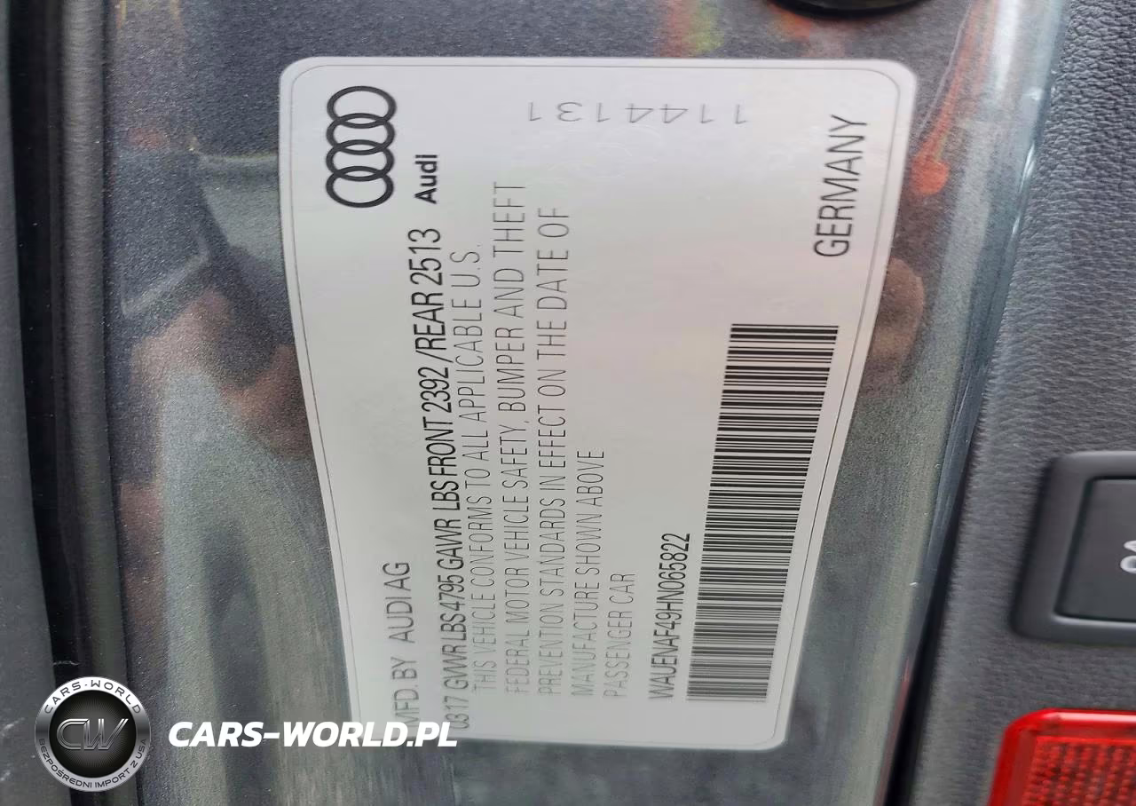 2017 Audi A4 Premium Plus VIN:WAUENAF49HN065822 - 12