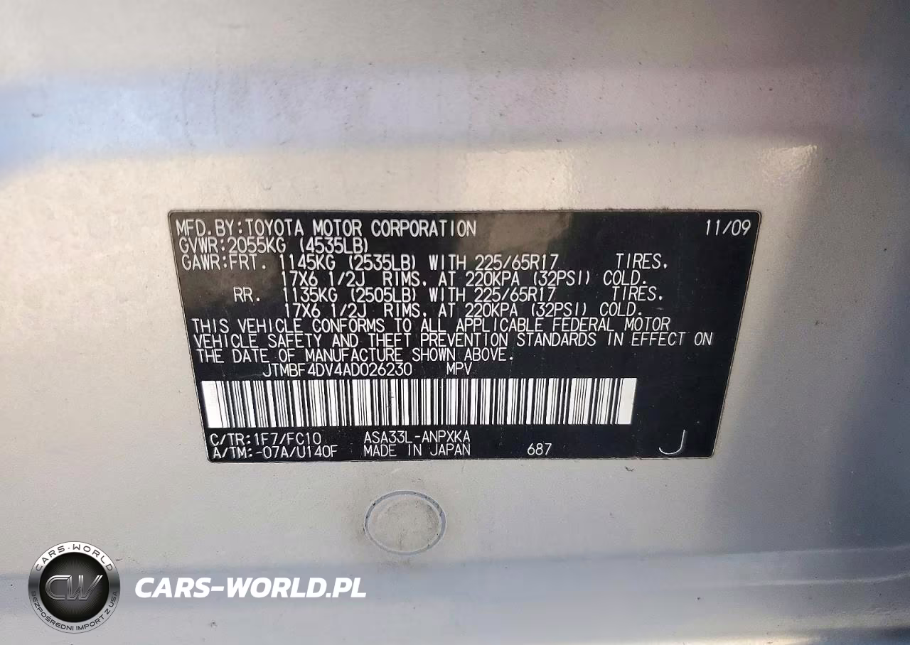 2010 Toyota Rav4 Base VIN:JTMBF4DV4AD026230 - 13