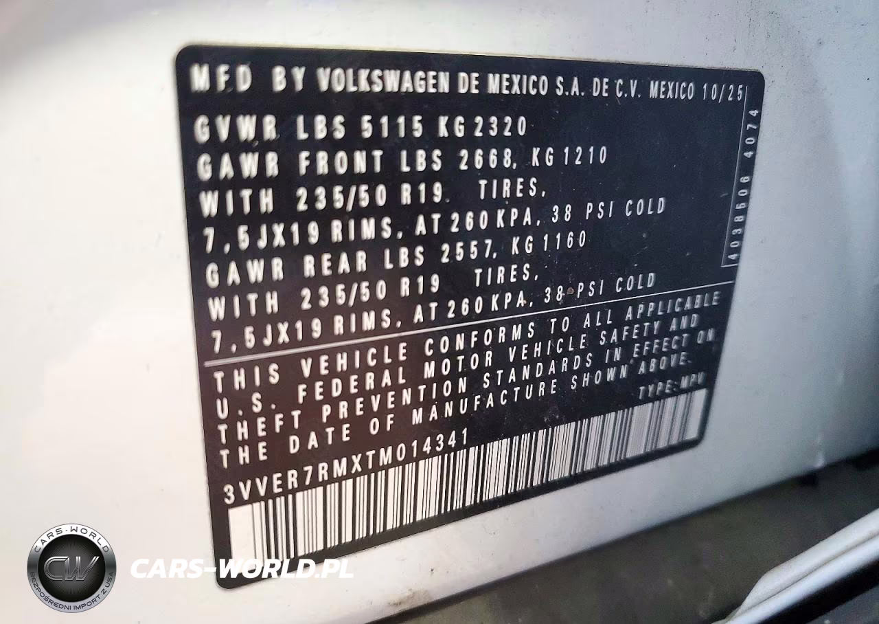 2026 Volkswagen Tiguan Se VIN:3VVER7RMXTM014341 - 13