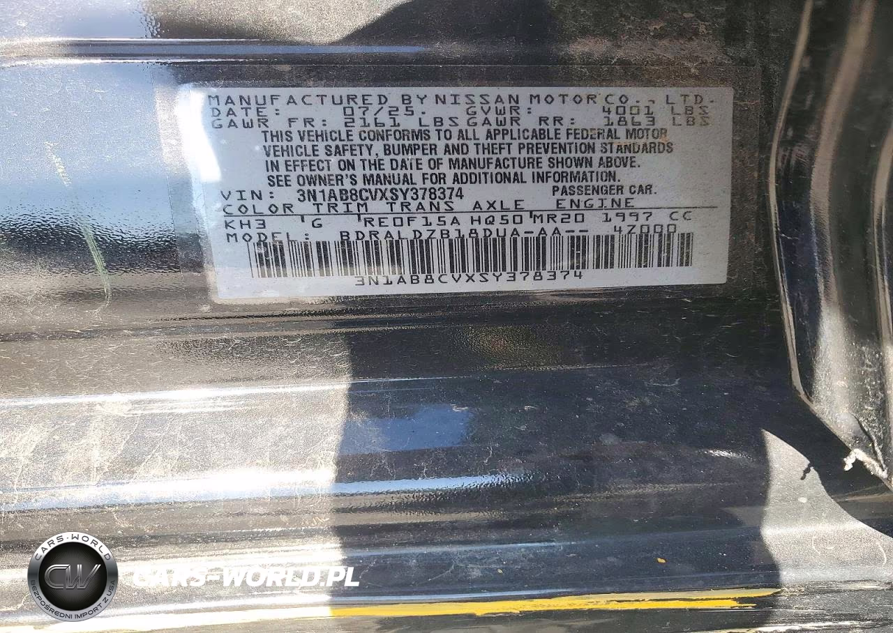 2025 Nissan Sentra Sv VIN:3N1AB8CVXSY378374 - 12