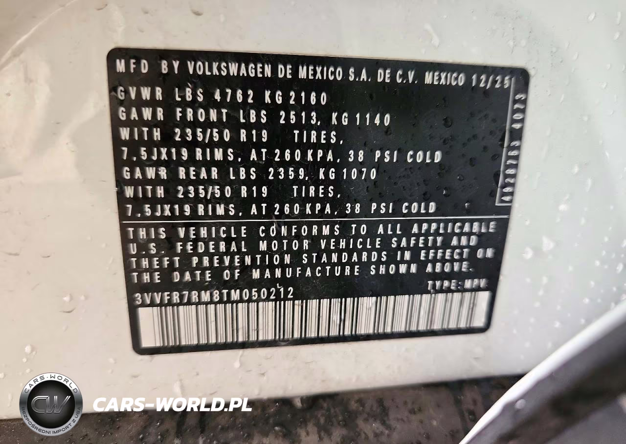 2026 Volkswagen Tiguan Se VIN:3VVFR7RM8TM050212 - 13
