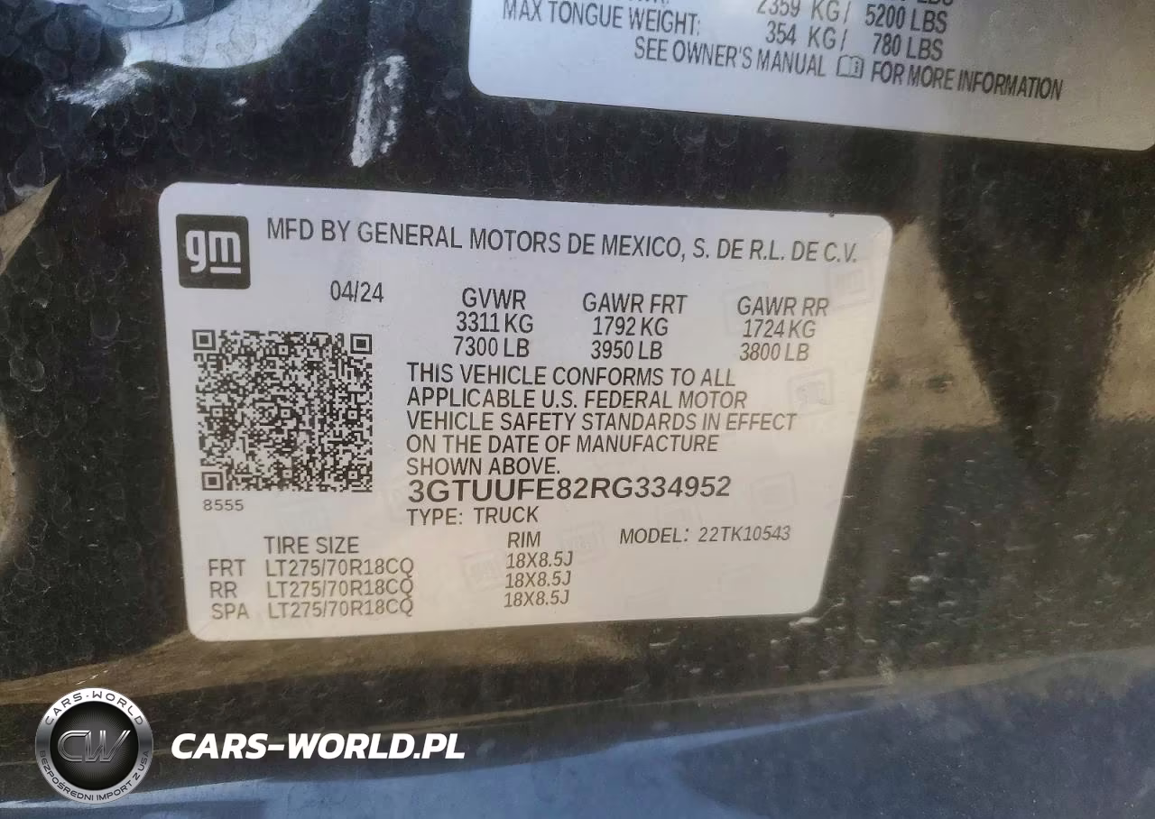 2024 GMC Sierra K1500 At4X VIN:3GTUUFE82RG334952 - 12