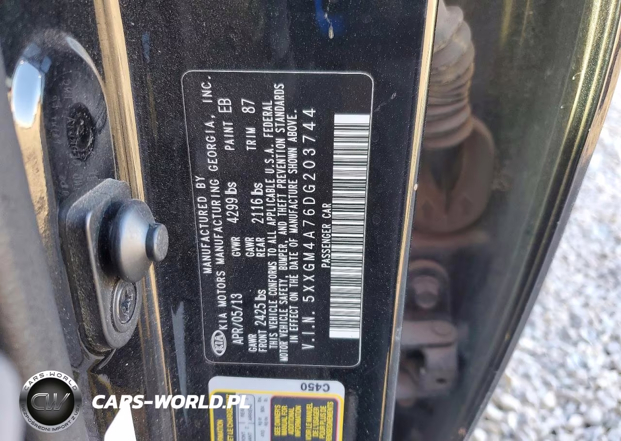 2013 Kia Optima VIN:5XXGM4A76DG203744 - 13