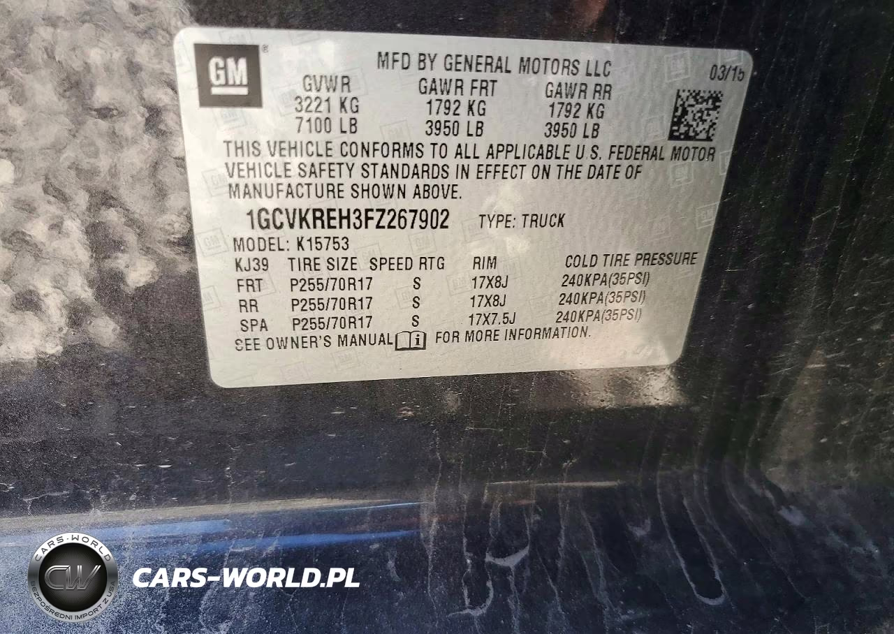 2015 Chevrolet Silverado K1500 Lt VIN:1GCVKREH3FZ267902 - 12