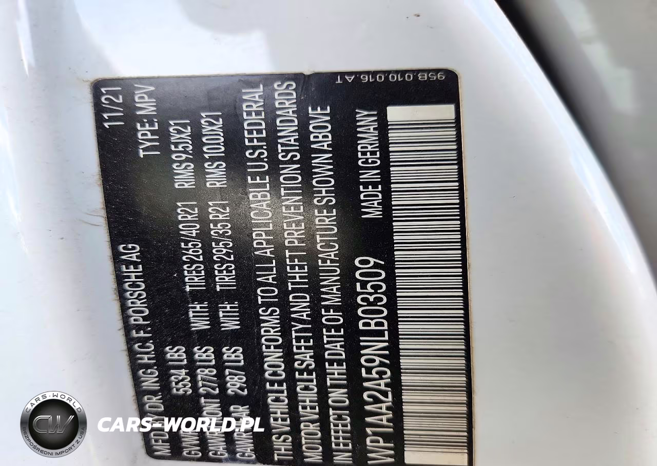 2022 Porsche Macan VIN:WP1AA2A59NLB03509 - 13