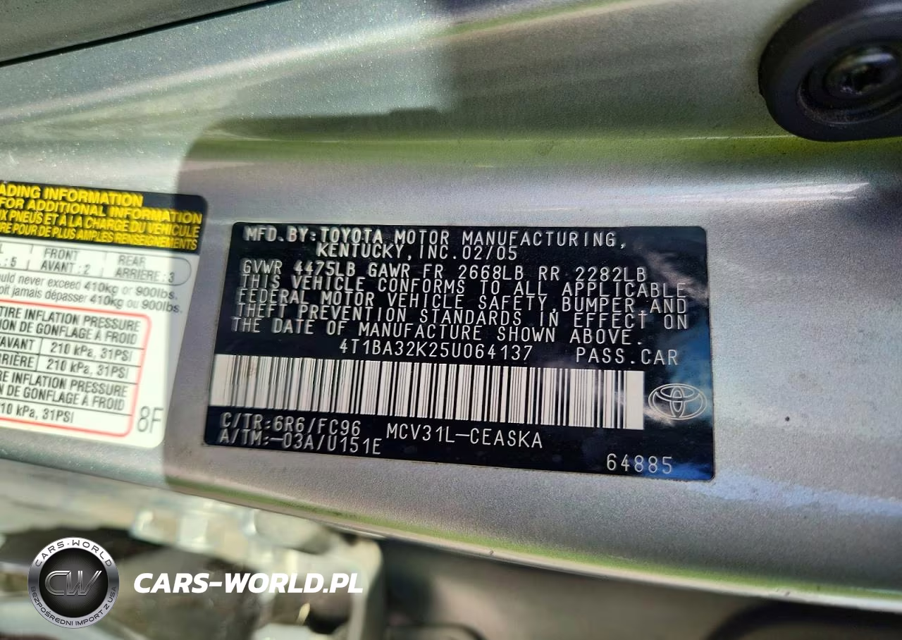 2005 Toyota Camry Se V6 VIN:4T1BA32K25U064137 - 12