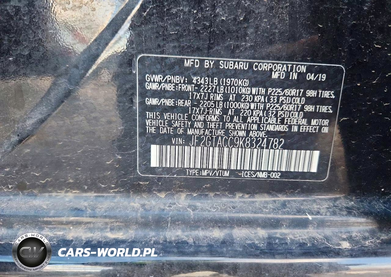 2019 Subaru Crosstrek Premium VIN:JF2GTACC9K8324782 - 14