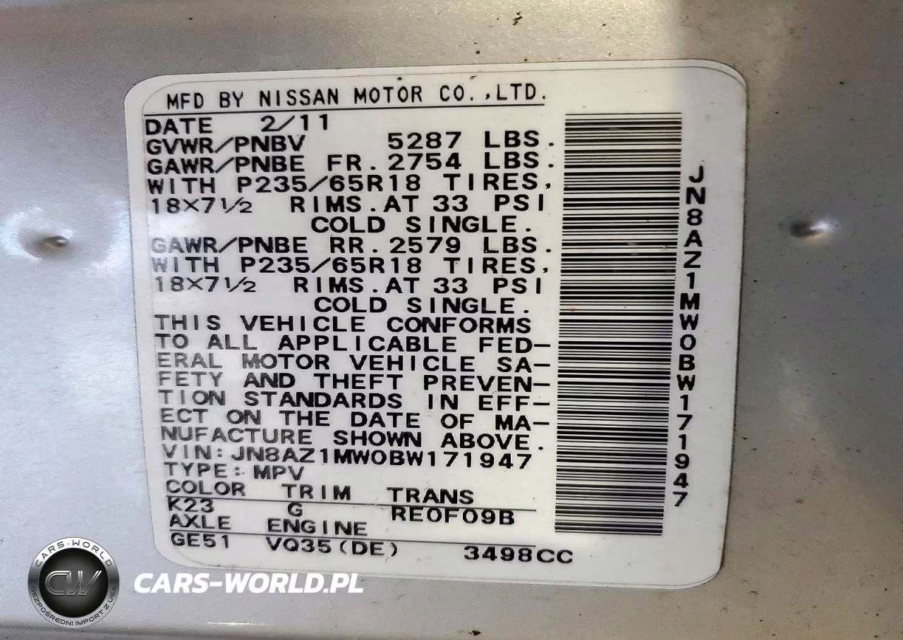 2011 Nissan Murano S VIN:JN8AZ1MW0BW171947 - 13