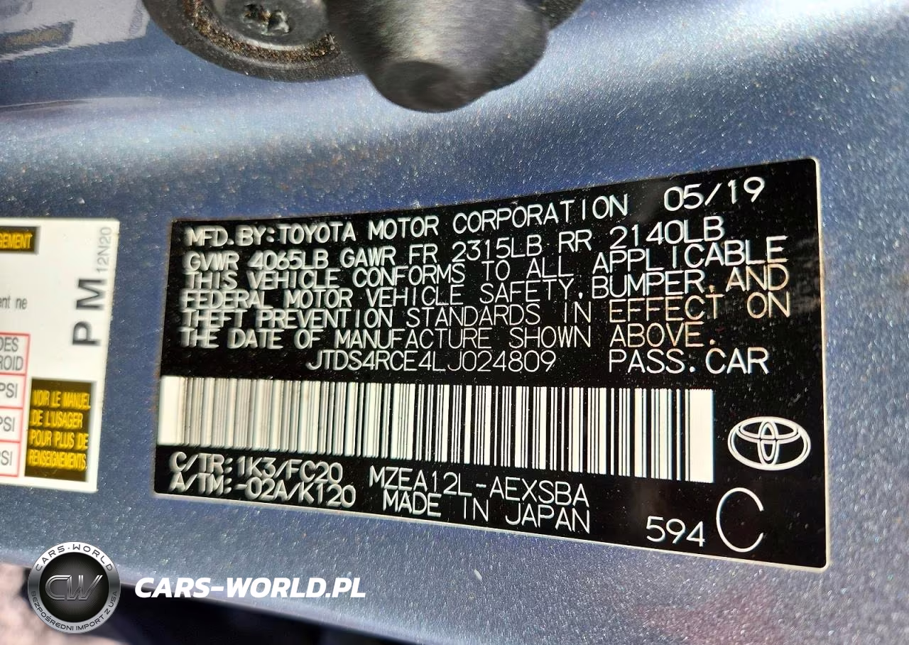 2020 Toyota Corolla VIN:JTDS4RCE4LJ024809 - 12
