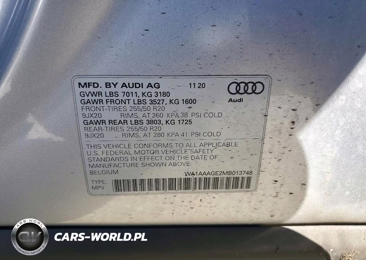2021 Audi E-Tron Premium VIN:WA1AAAGE2MB013748 - 13