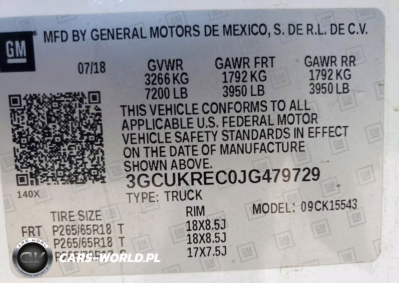2018 Chevrolet Silverado 1500 2Lt VIN:3GCUKREC0JG479729 - 12