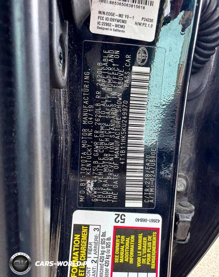 2019 Toyota Camry Se VIN:4T1B11HK5KU249970 - 10