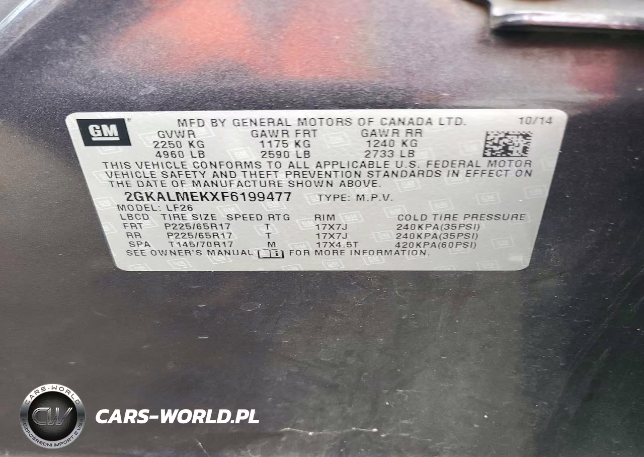 2015 GMC Terrain Sle VIN:2GKALMEKXF6199477 - 13