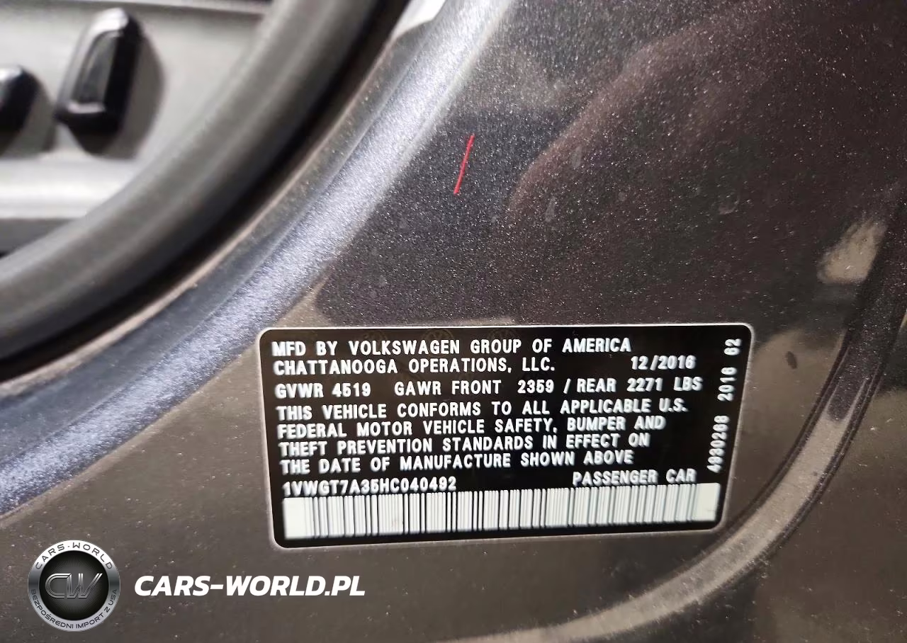 2017 Volkswagen Passat Se VIN:1VWGT7A35HC040492 - 12