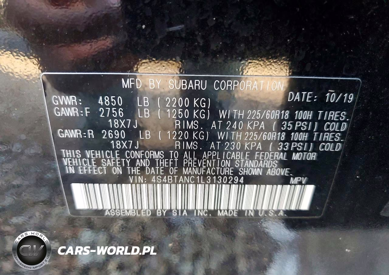 2020 Subaru Outback Limited VIN:4S4BTANC1L3130294 - 14