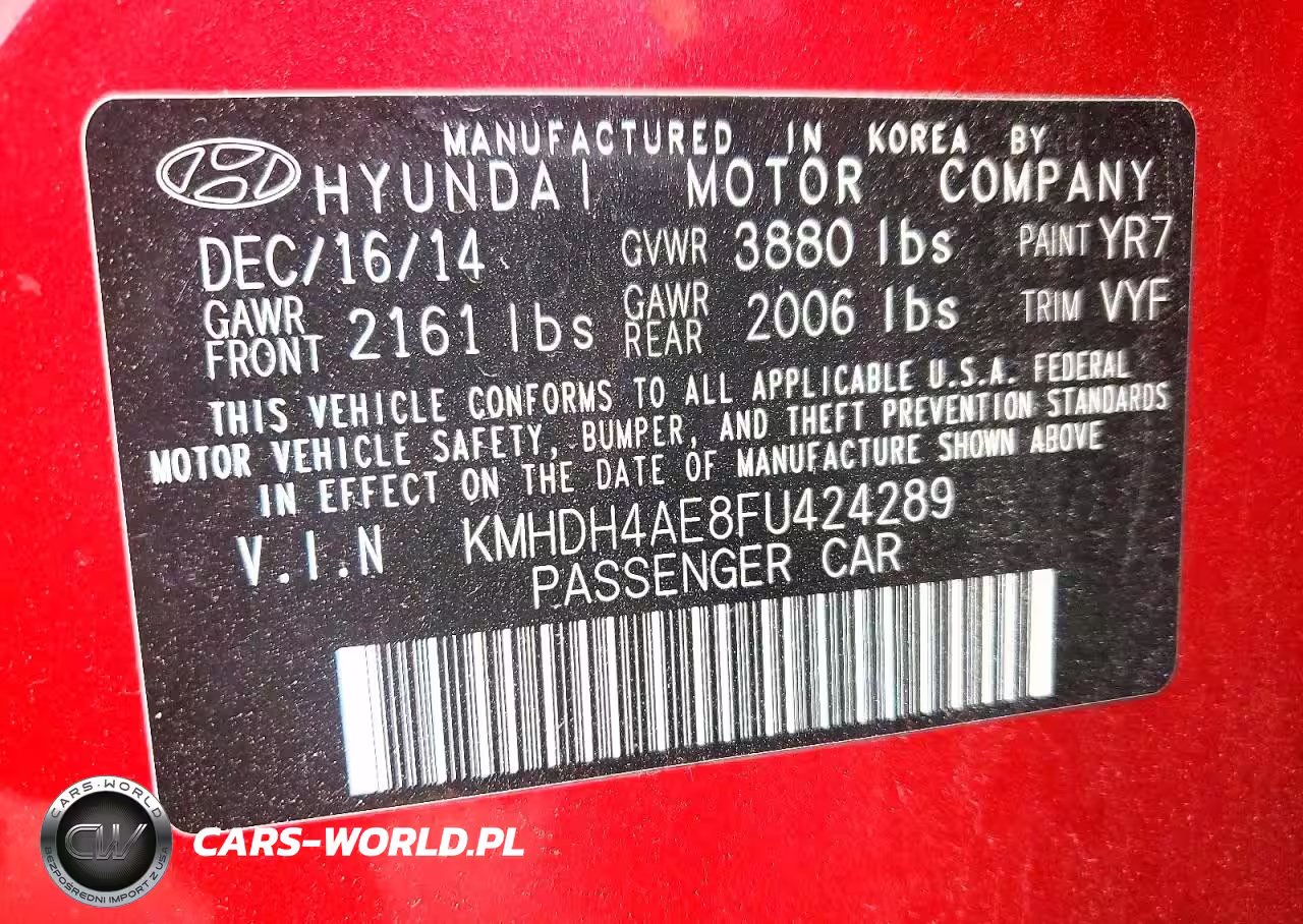 2015 Hyundai Elantra Se VIN:KMHDH4AE8FU424289 - 12