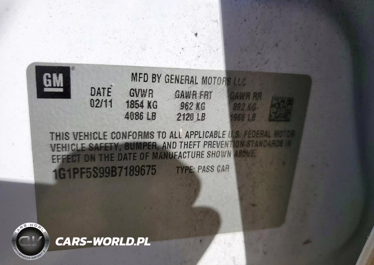 2011 Chevrolet Cruze Lt VIN:1G1PF5S99B7189675 - 12