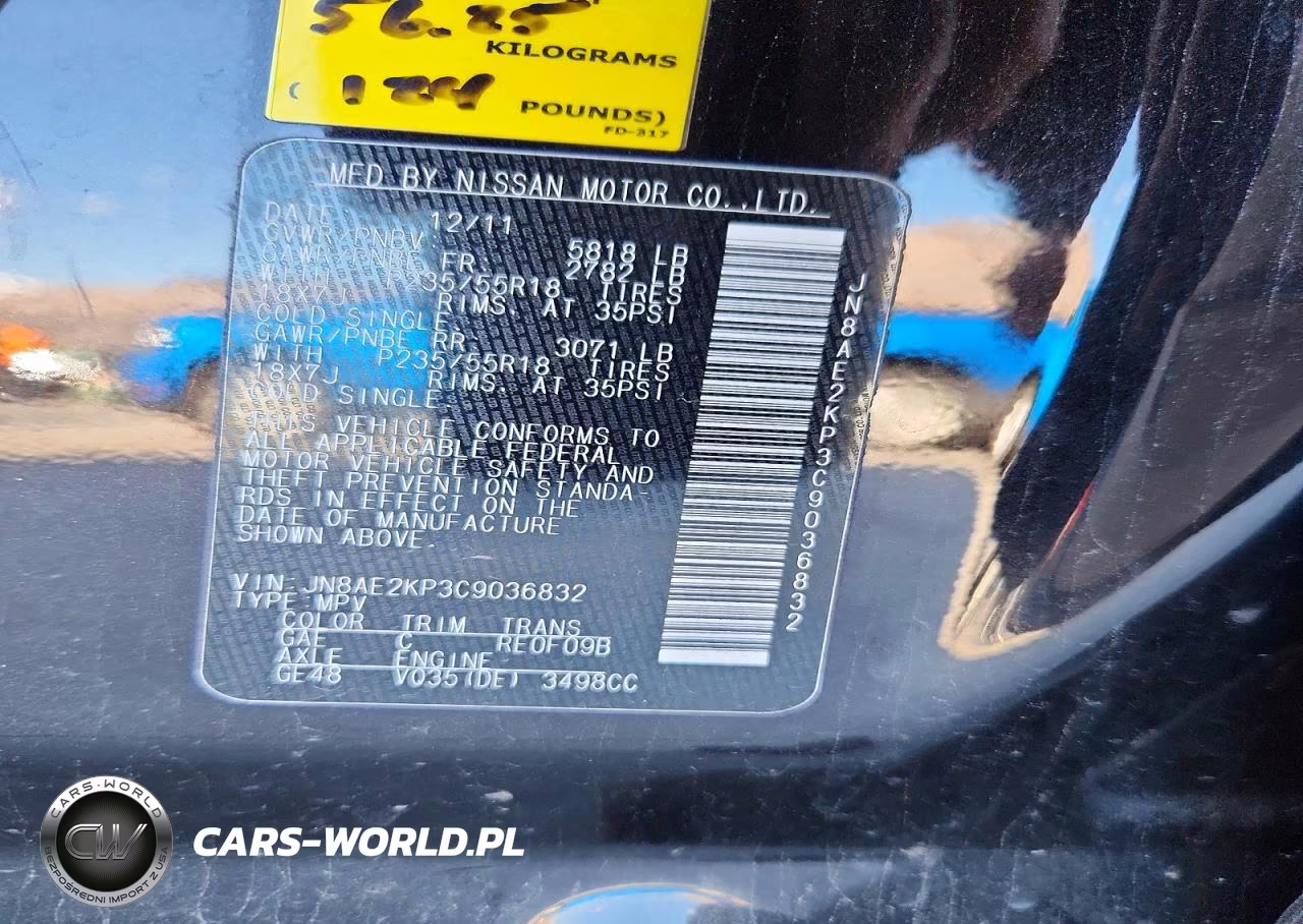 2012 Nissan Quest 3.5 S VIN:JN8AE2KP3C9036832 - 12