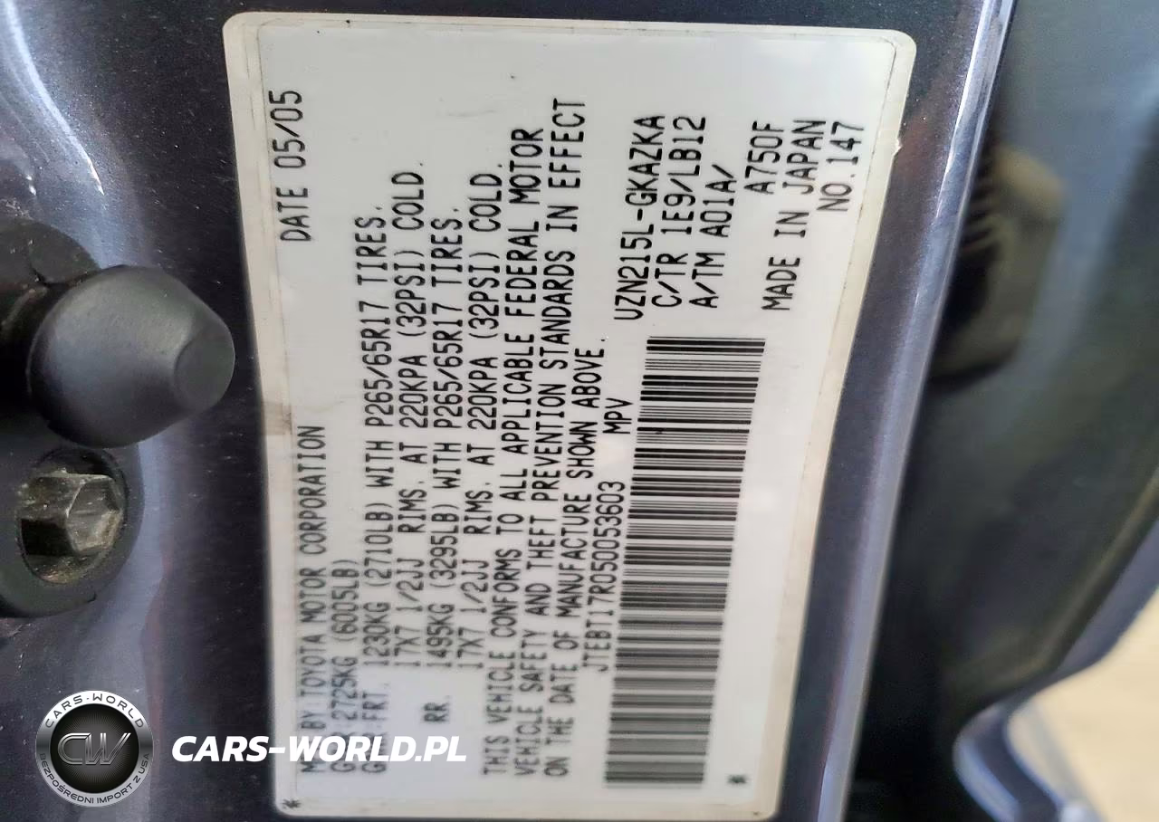 2005 Toyota 4Runner Limited VIN:JTEBT17R050053603 - 13