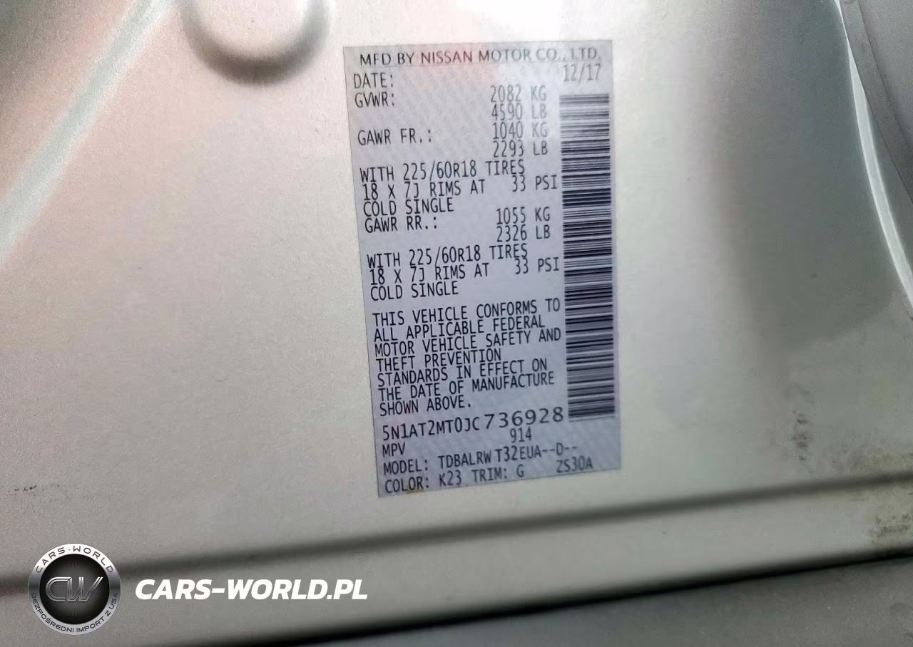 2018 Nissan Rogue Sl VIN:5N1AT2MT0JC736928 - 12
