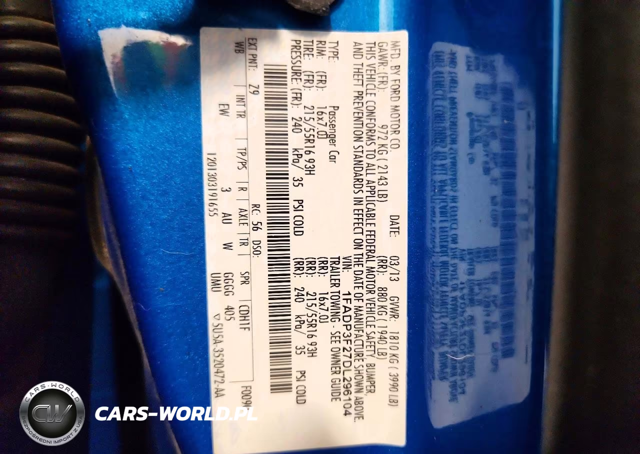 2013 Ford Focus Se VIN:1FADP3F27DL296104 - 12