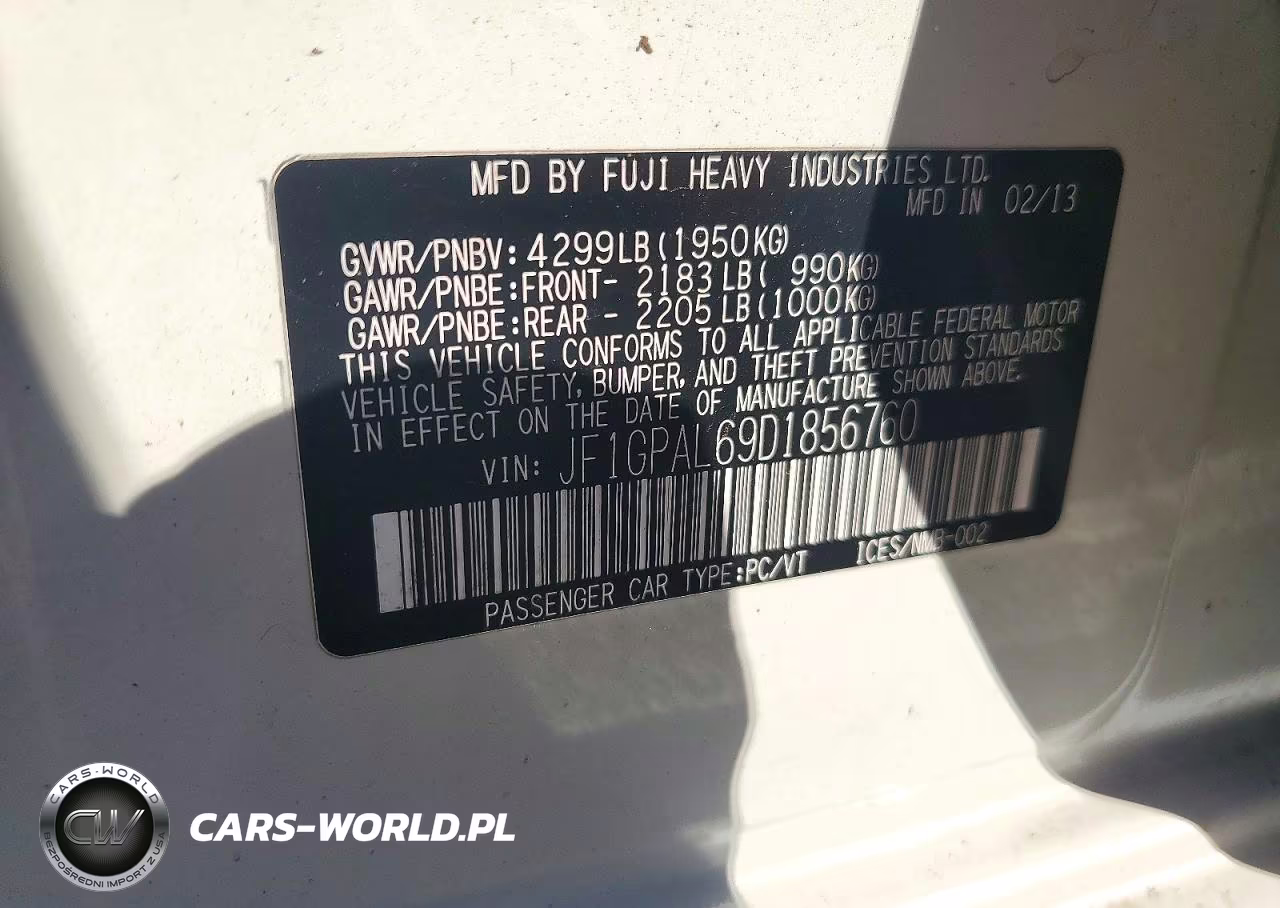 2013 Subaru Impreza Sport Premium VIN:JF1GPAL69D1856760 - 13