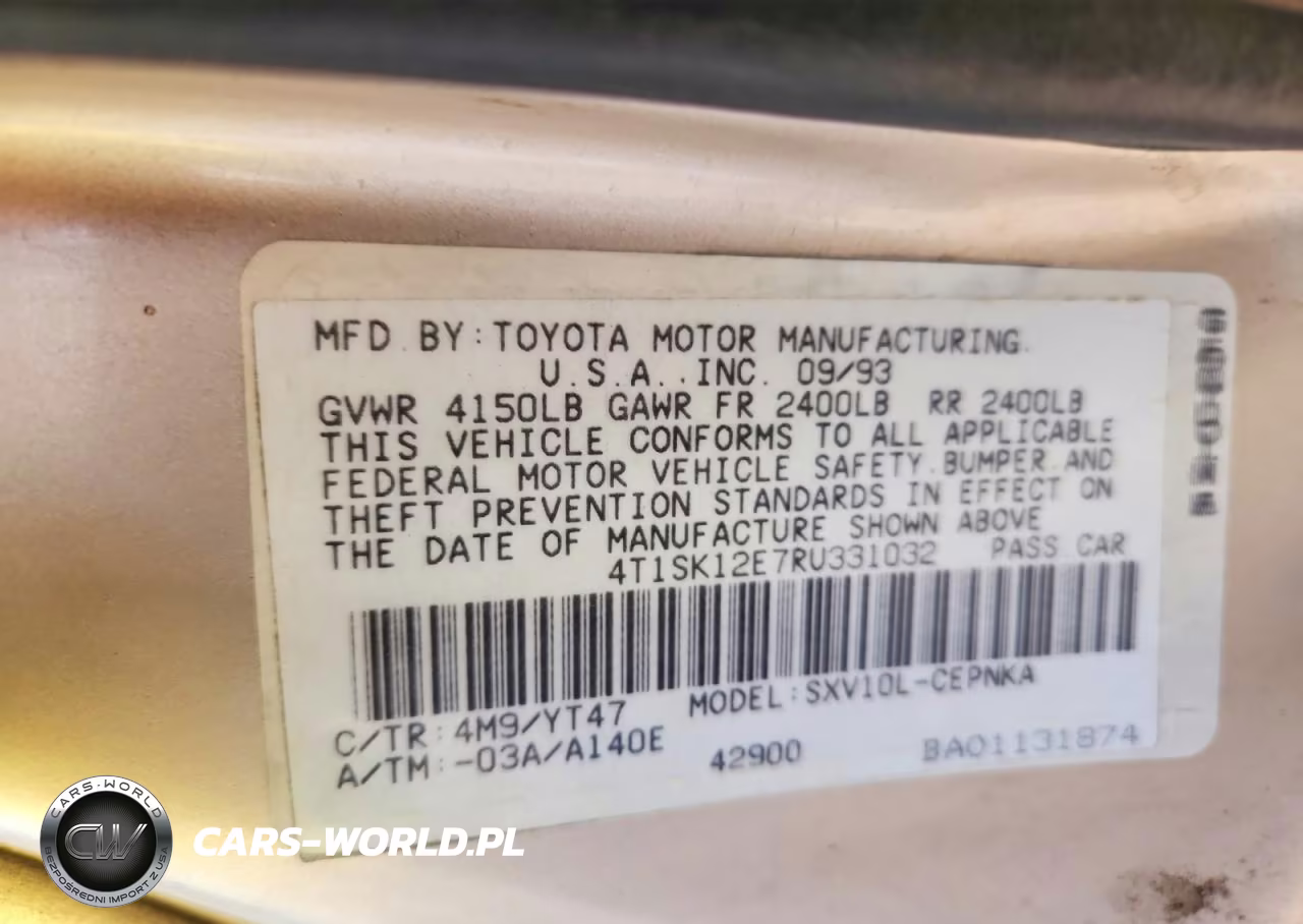 1994 Toyota Camry Le VIN:4T1SK12E7RU331032 - 12