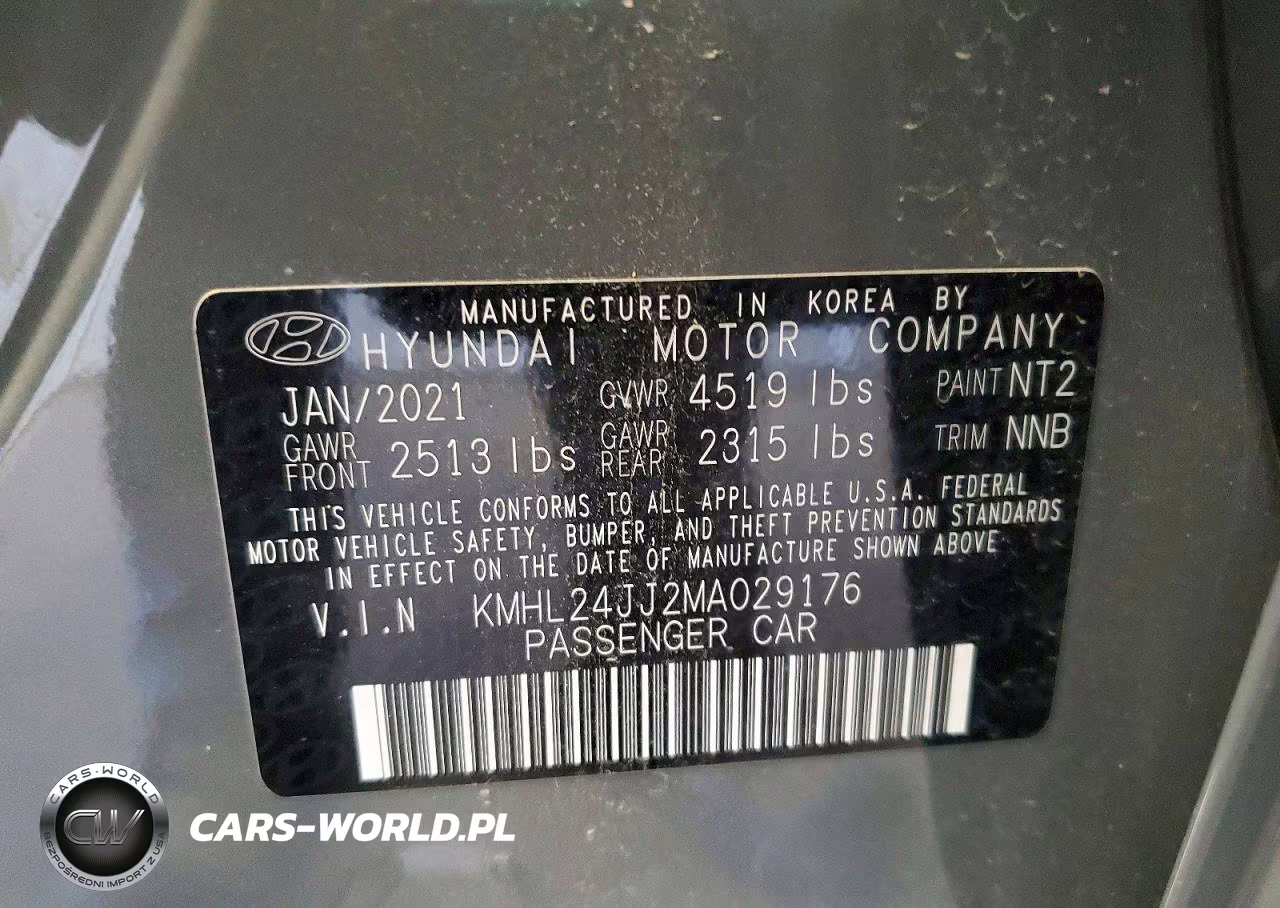 2021 Hyundai Sonata Hybrid Blue VIN:KMHL24JJ2MA029176 - 12