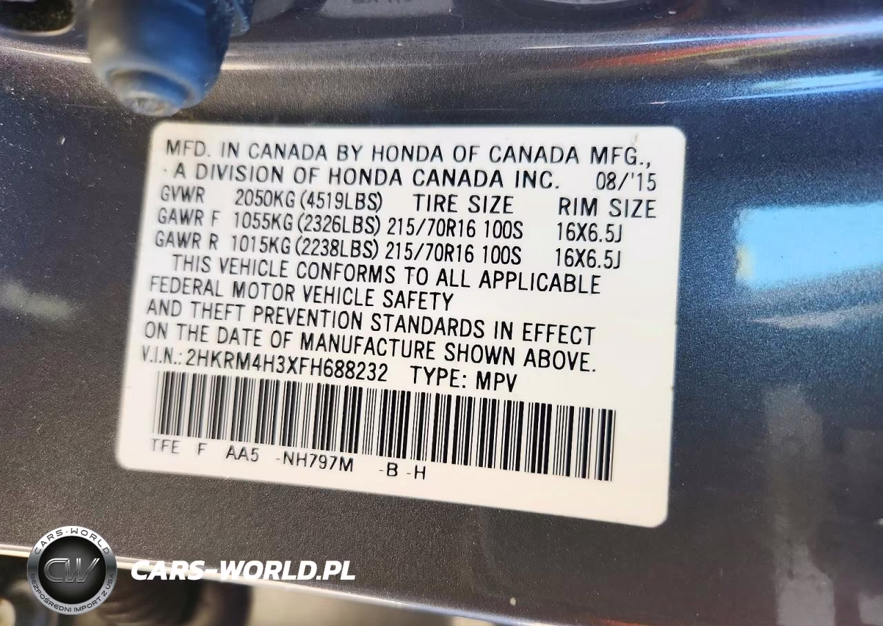 2015 Honda Cr-V Lx VIN:2HKRM4H3XFH688232 - 13
