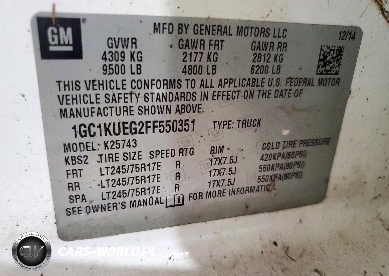 2015 Chevrolet Silverado K2500 Heavy Duty VIN:1GC1KUEG2FF550351 - 12
