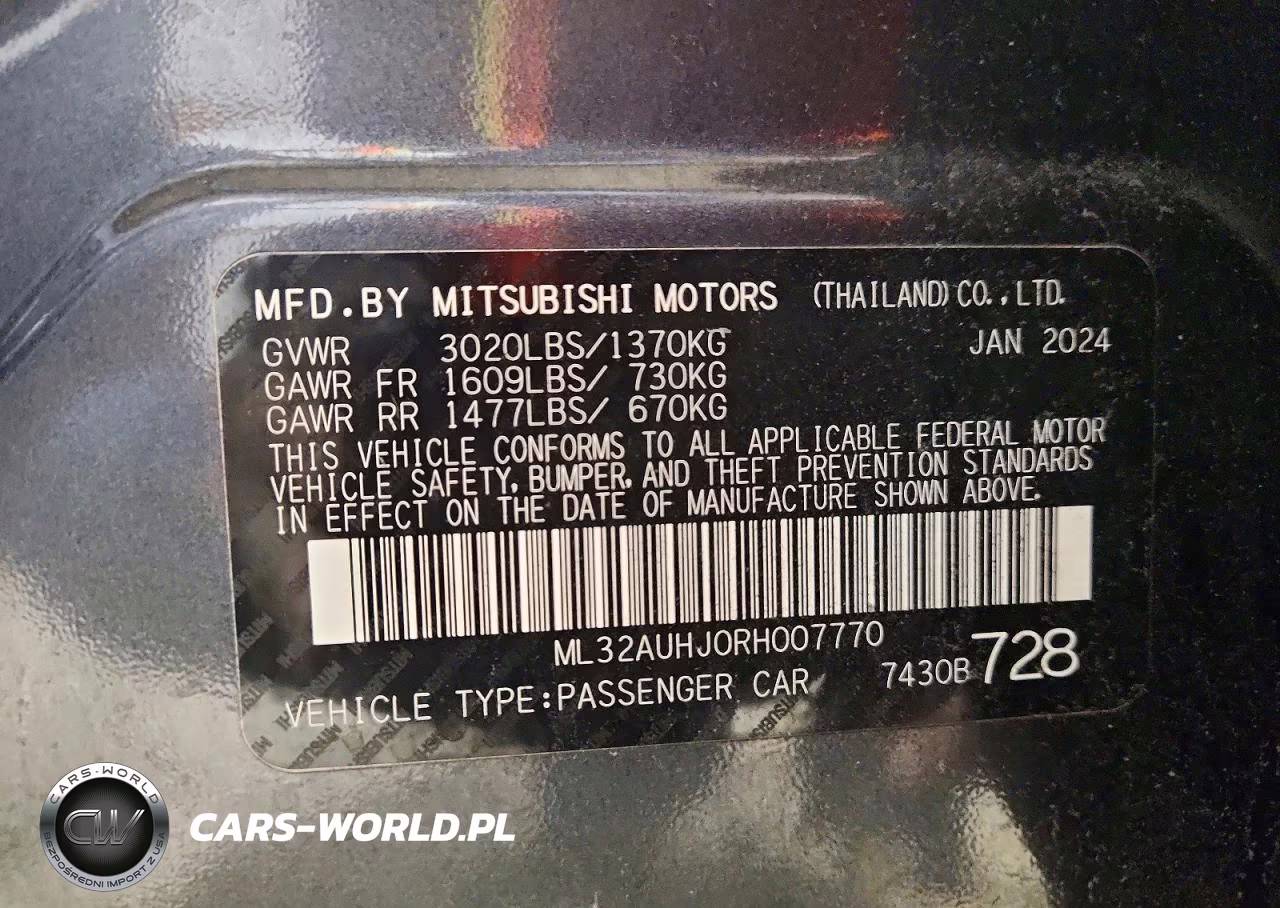 2024 Mitsubishi Mirage Es VIN:ML32AUHJ0RH007770 - 12
