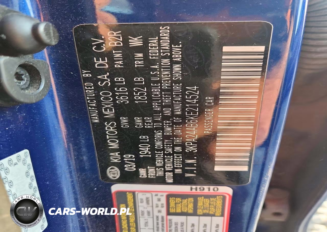 2019 Kia Rio S VIN:3KPA24AB6KE214524 - 12