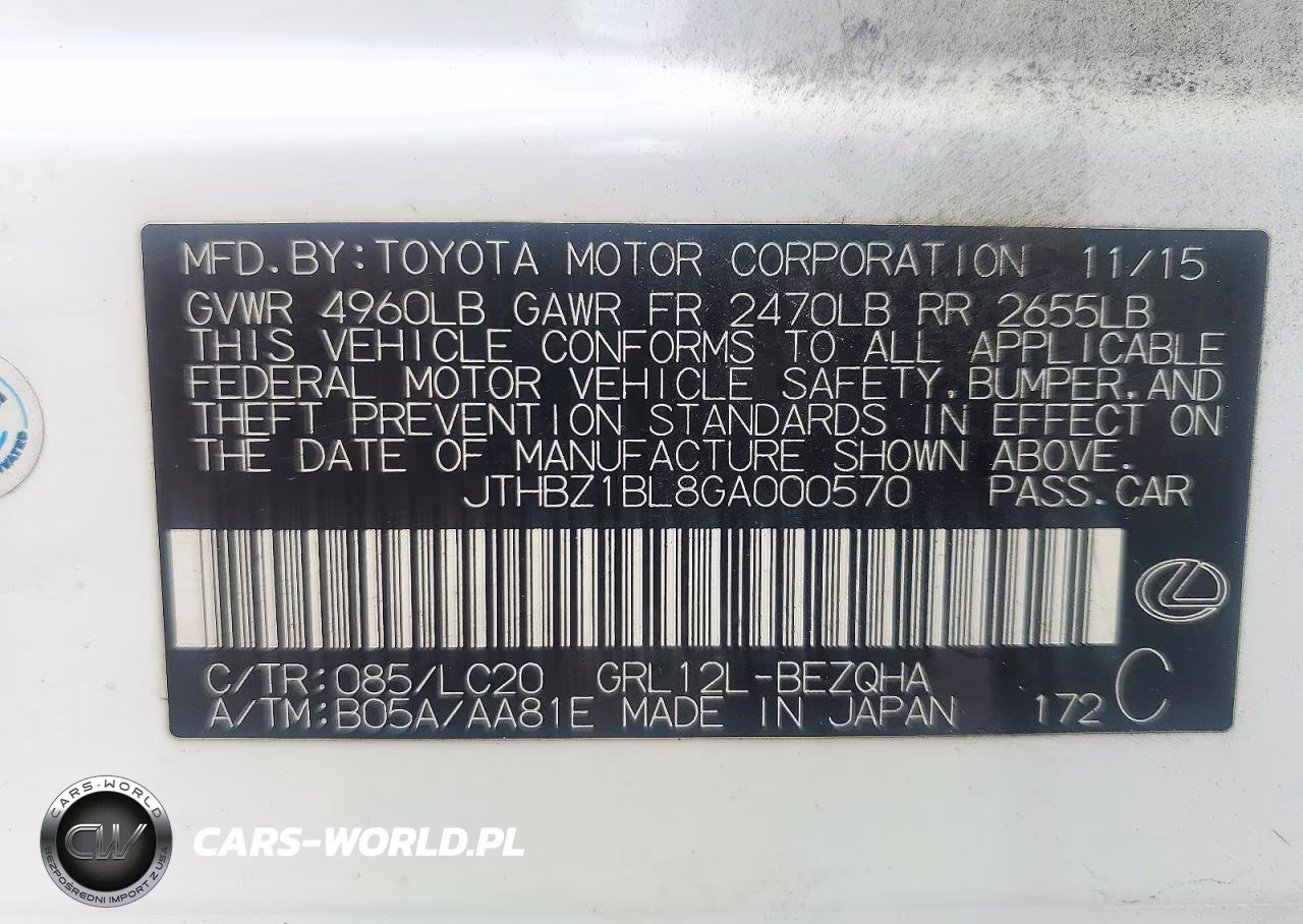 2016 Lexus Gs 350 VIN:JTHBZ1BL8GA000570 - 12