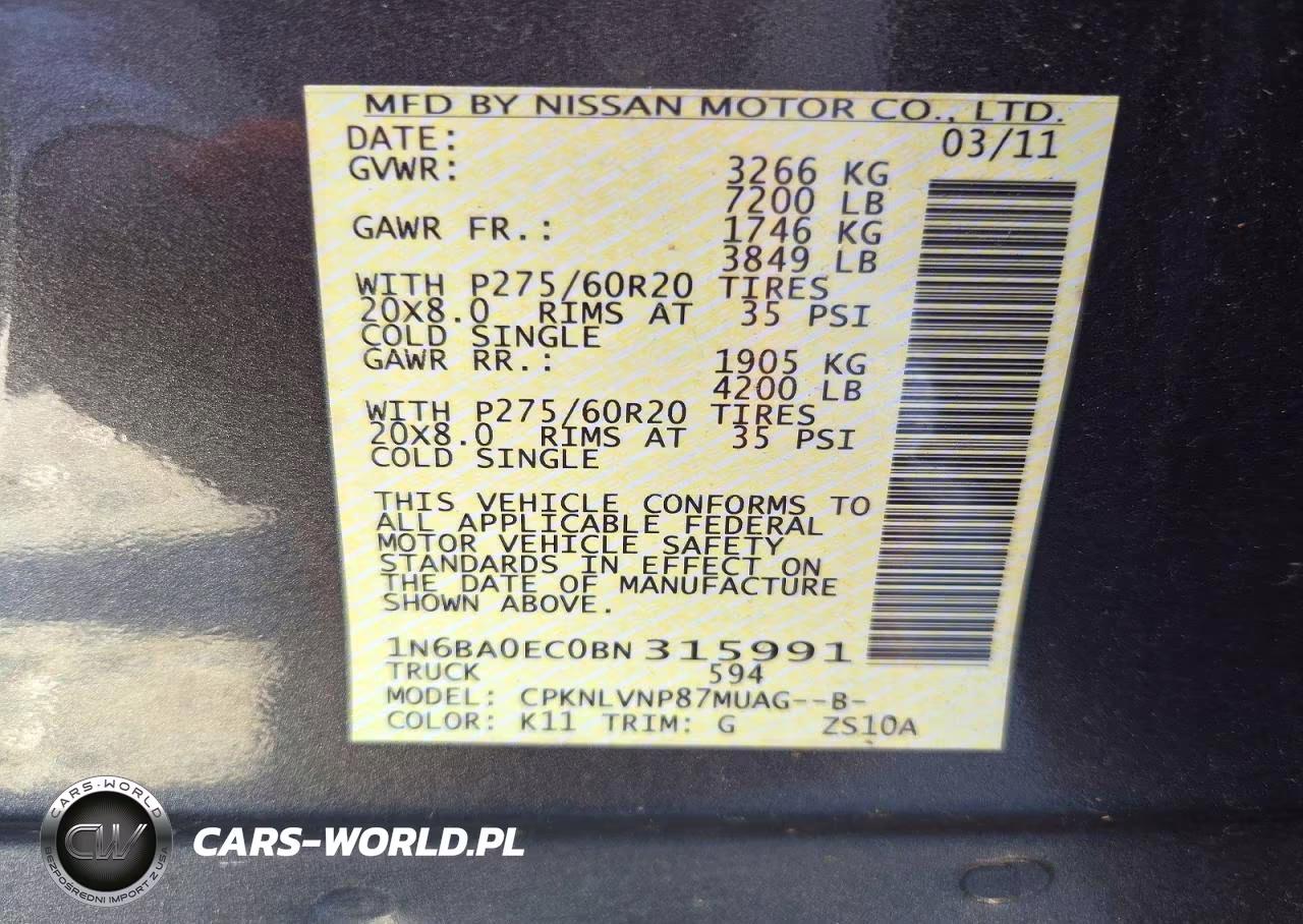 2011 Nissan Titan Sv VIN:1N6BA0EC0BN315991 - 13