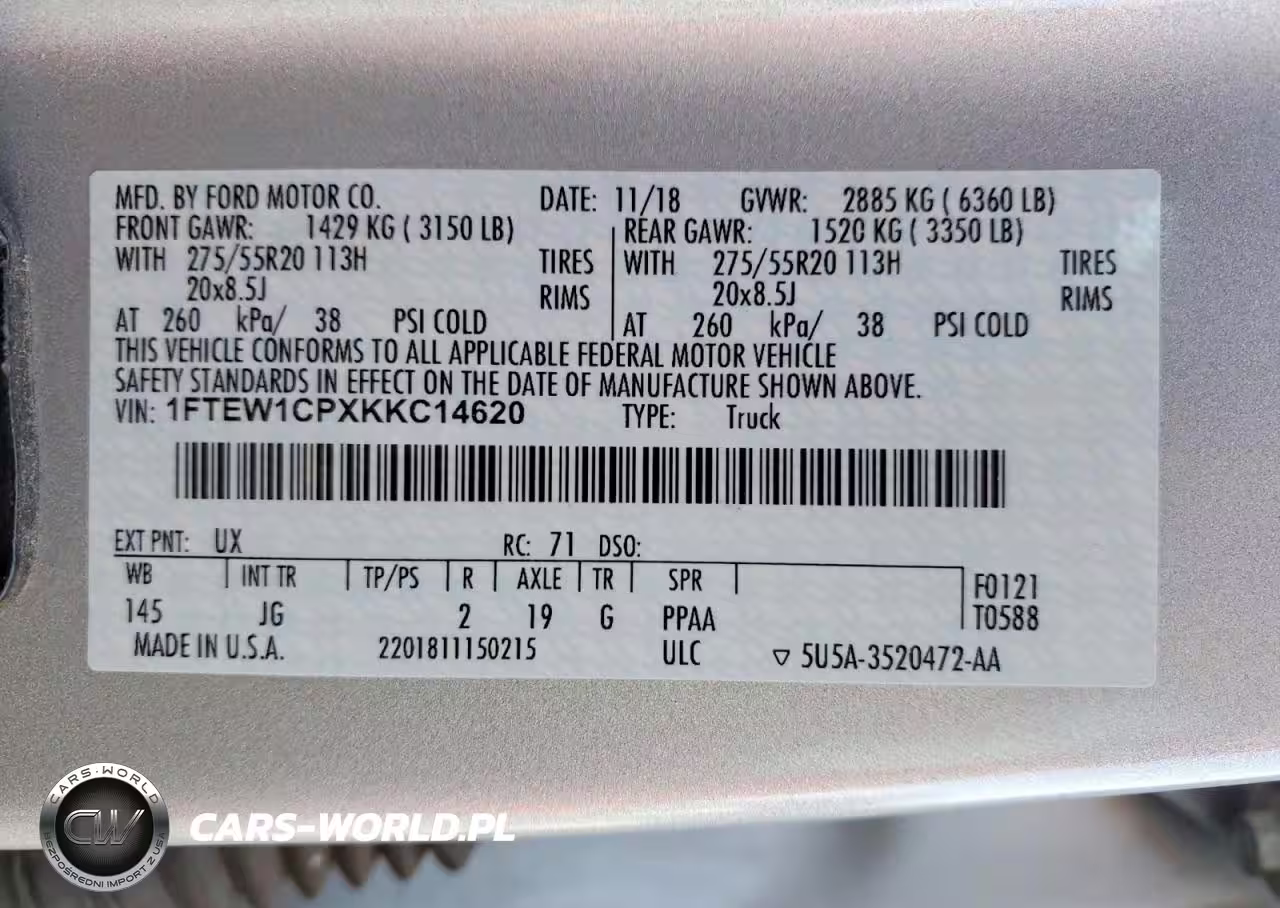 2019 Ford F150 Supercrew VIN:1FTEW1CPXKKC14620 - 12