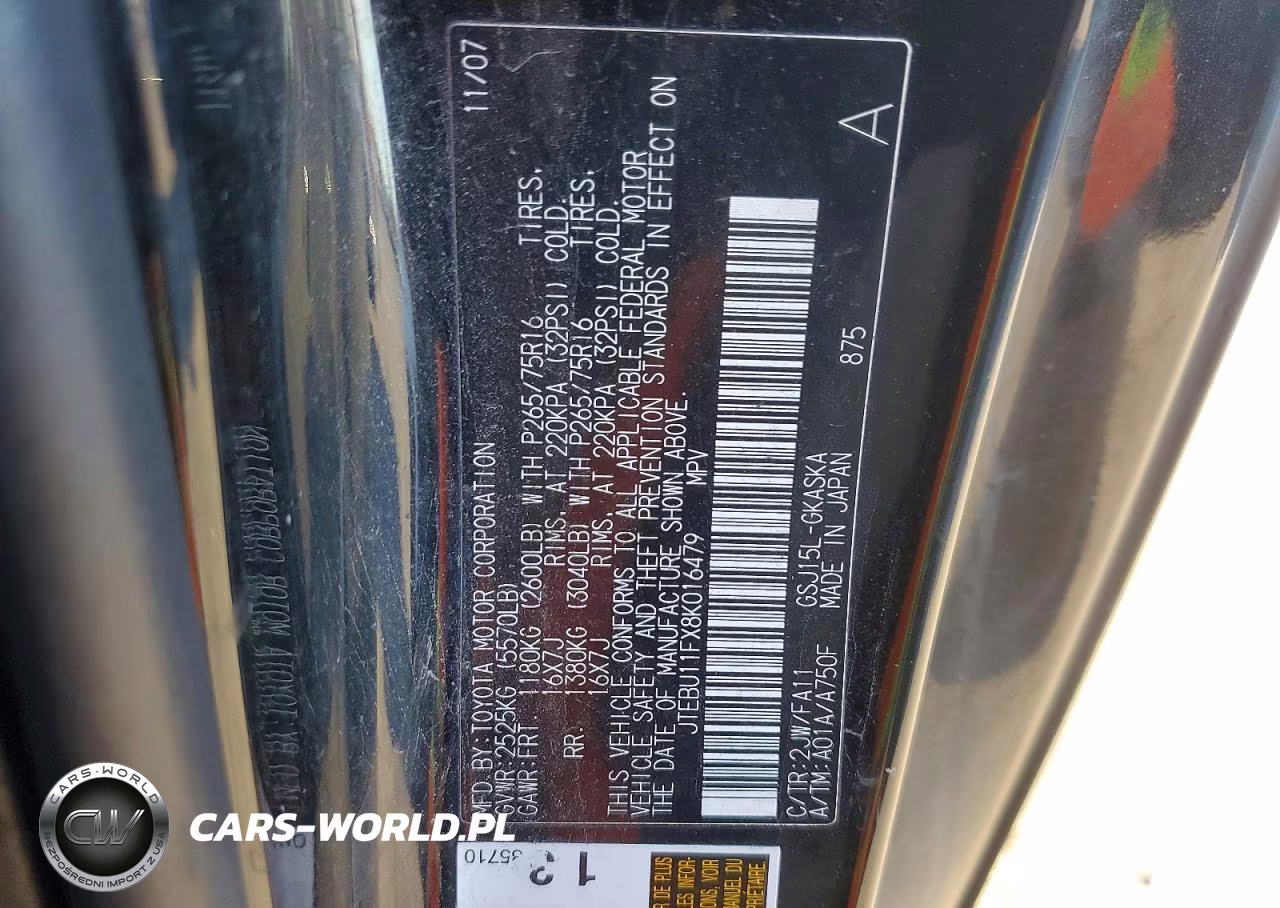 2008 Toyota Fj Cruiser Base VIN:JTEBU11FX8K016479 - 14