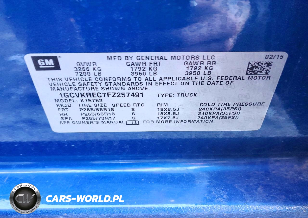 2015 Chevrolet Silverado K1500 Lt VIN:1GCVKREC7FZ257491 - 12