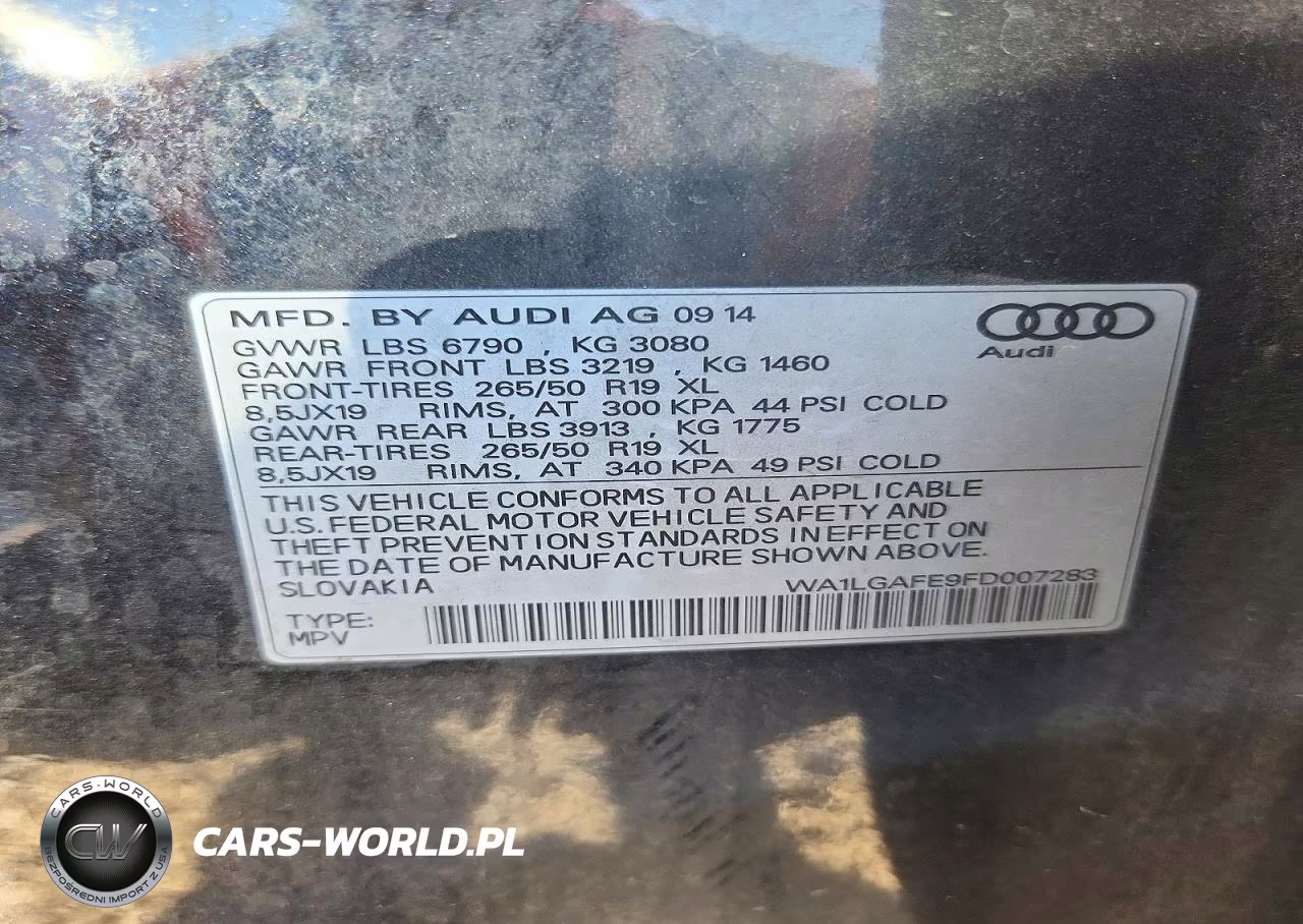 2015 Audi Q7 Premium Plus VIN:WA1LGAFE9FD007283 - 13