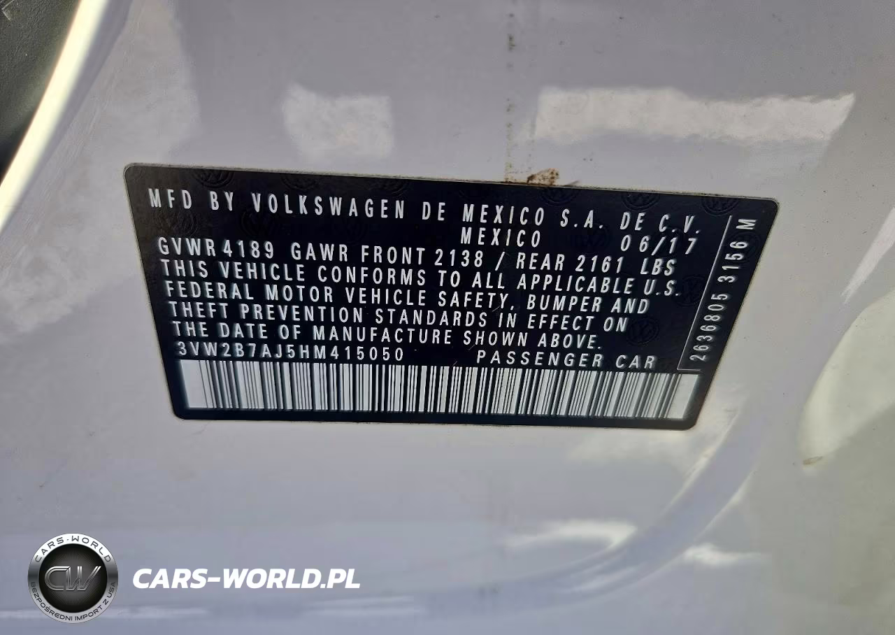 2017 Volkswagen Jetta S VIN:3VW2B7AJ5HM415050 - 12