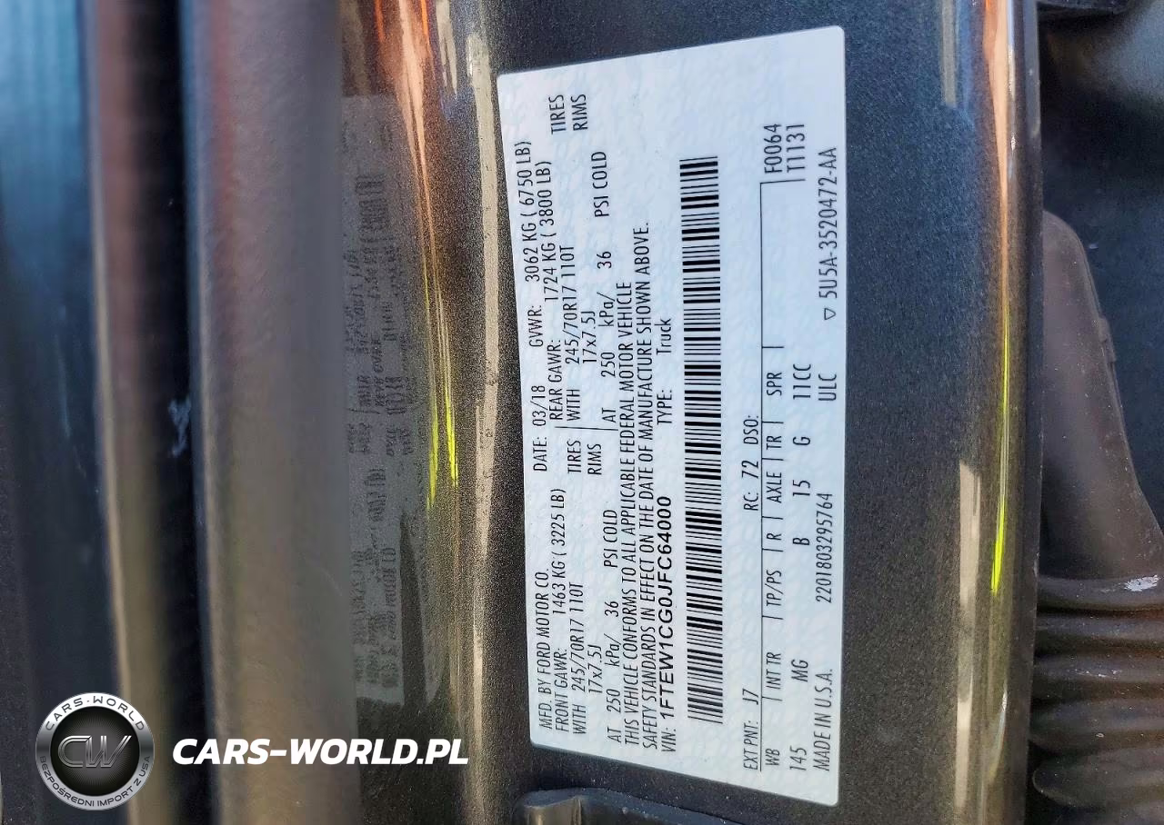 2018 Ford F150 Supercrew VIN:1FTEW1CG0JFC64000 - 12