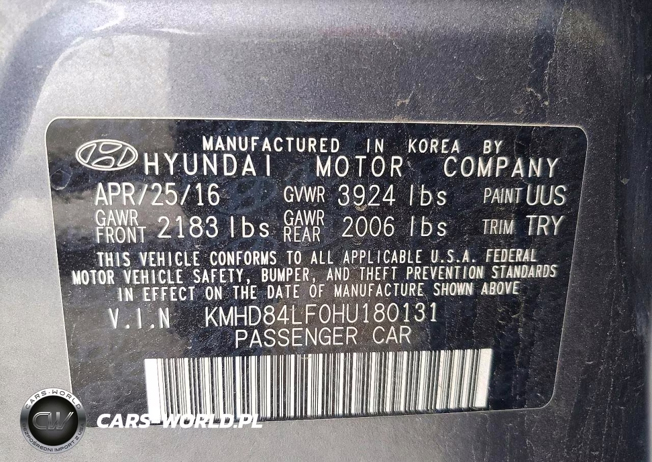 2017 Hyundai Elantra Limited VIN:KMHD84LF0HU180131 - 12