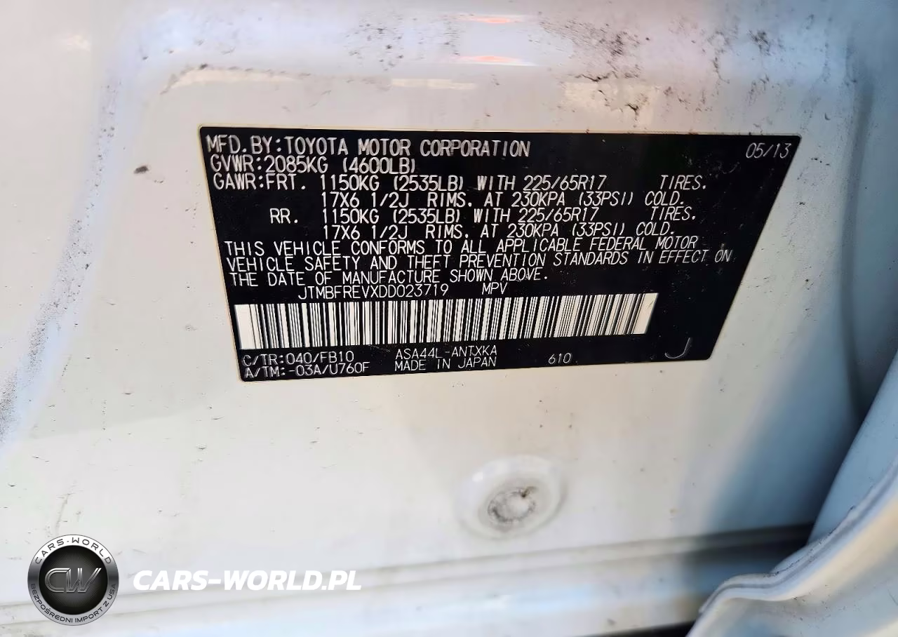 2013 Toyota Rav4 Le VIN:JTMBFREVXDD023719 - 13