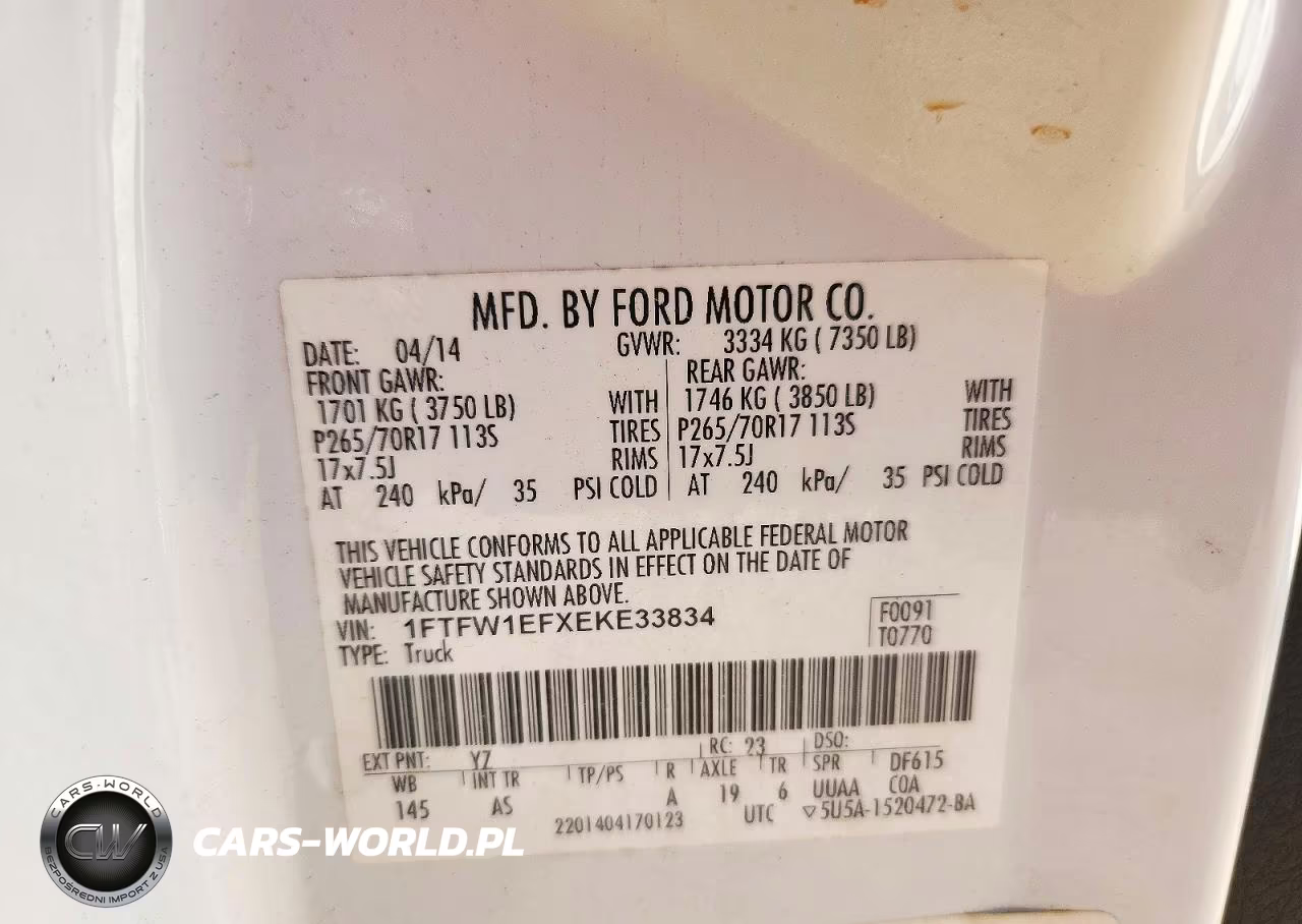 2014 Ford F150 Supercrew VIN:1FTFW1EFXEKE33834 - 12