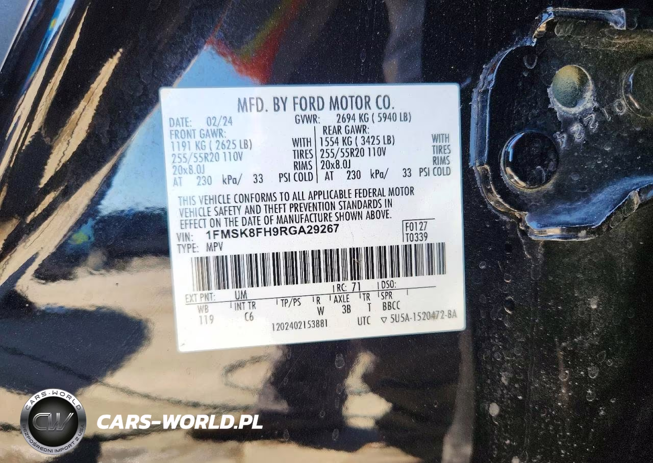 2024 Ford Explorer Limited VIN:1FMSK8FH9RGA29267 - 13