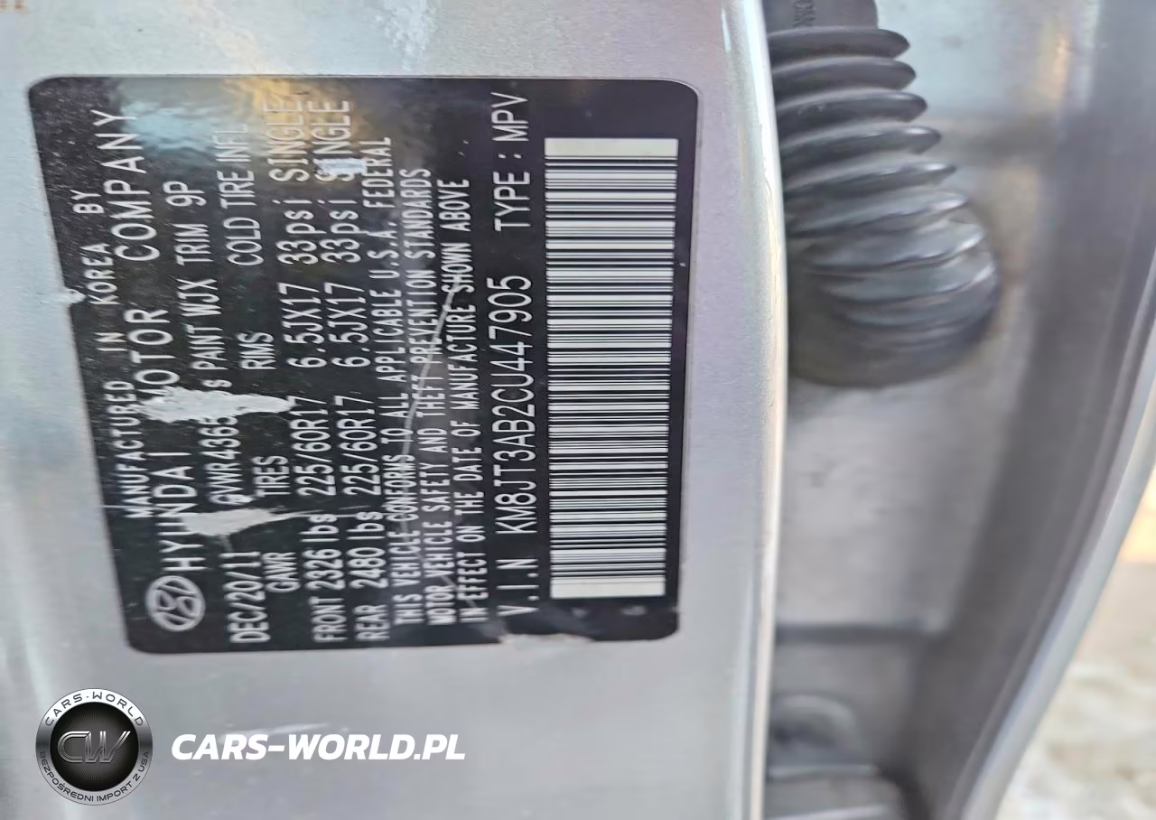 2012 Hyundai Tucson Gl VIN:KM8JT3AB2CU447905 - 13