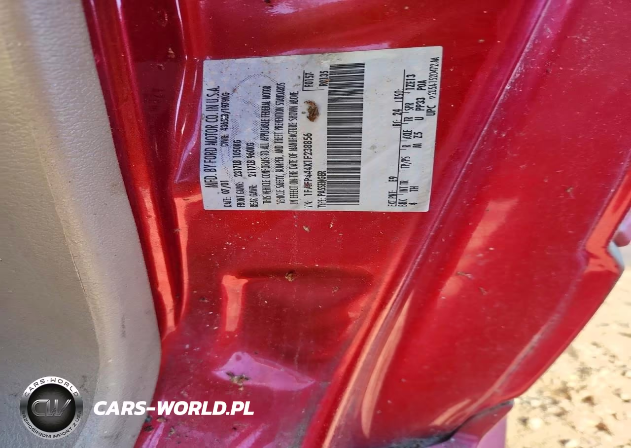 2001 Ford Mustang VIN:1FAFP444X1F238856 - 12